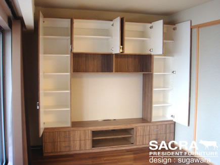 大阪のオーダー家具屋が作った壁面収納の詳細